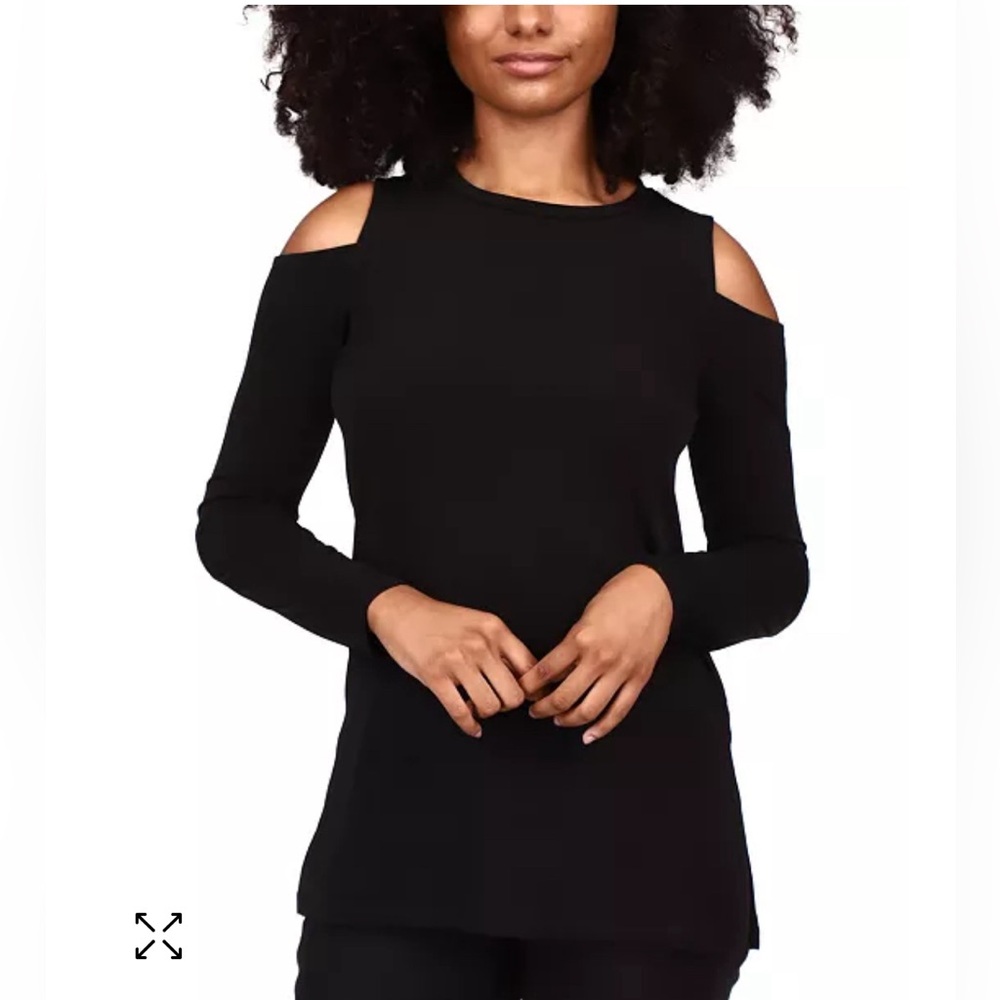 Michael kors cold shoulder long sleeve top with slits on sides
